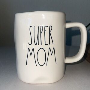 Rae Dunn SUPER MOM Coffee Mug White With Black LL -Mother’s Day Gift Excellent!